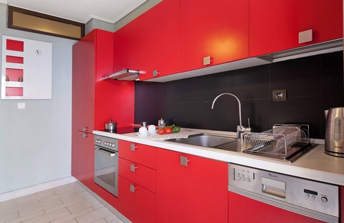 Lefkas Apartamento | Apartamento 'Villa Rojo Tajo Villas' con vistas al mar, Wi-Fi y aire acondicionado
