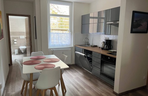 Bad Schandau Apartamento | Apartments Badallee 4, Bad Schandau, apartment no. 6, 70 m2, 1 bedroom, balcony
