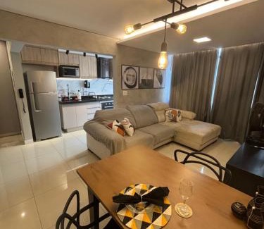 Sao Vicente Apartamento | Apto aconchegante vista mar , tv, wifi e ar - Praia São Vicente