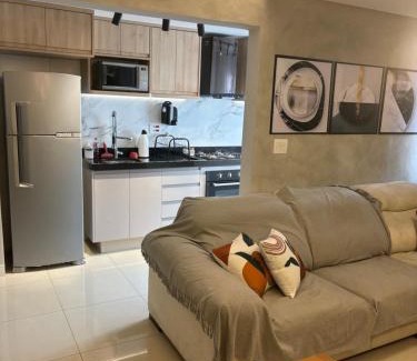 Sao Vicente Apartamento | Apto aconchegante vista mar , tv, wifi e ar - Praia São Vicente