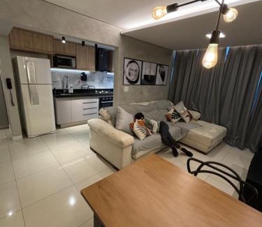Sao Vicente Apartamento | Apto aconchegante vista mar , tv, wifi e ar - Praia São Vicente
