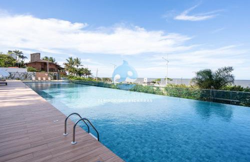 Itacolomi Apartamento | Aptos Pé na Areia Vista Mar Condomínio Resort Completo com Piscina borda Infinita, Beach Tennis, Academia, Sala de Jogos, Brinquedoteca, Playground e Portaria 24H 3 Quartos com Ar-Condicionado, Churrasqueira Privativa Reserve Agora e Viva essa Experiência