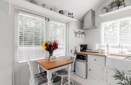 Blandford Saint Mary Chalet De Esquí | ART STUDIO - ROMANTIC ESCAPE | SLEEPS 2 | HOT TUB | BBQ | PETS ALLOWED | WI-FI