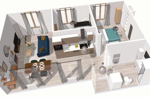 Montlucon Apartamento | ArtSmalt *Idéal Pro * Proche commerces * 2 chambres * Tout confort