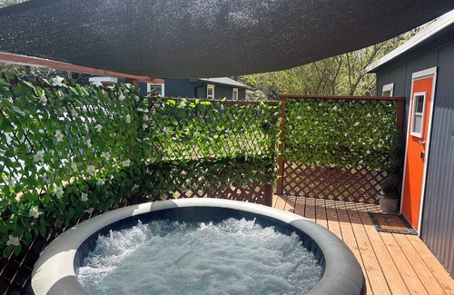 Swannanoa Casa | Asheville getaway, deck, hottub, trees, fire pit