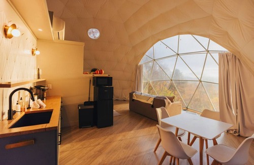 Fairview Casa | Asheville Luxury Glamping Dome, Mountain View, and Hot Tub!