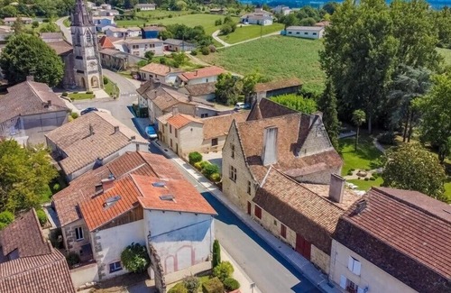 Birac-sur-Trec Casa | Auténtica casa señorial con piscina de agua salada y jardín francés