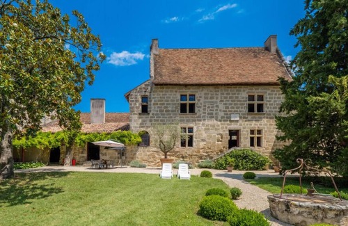 Birac-sur-Trec Casa | Auténtica casa señorial con piscina de agua salada y jardín francés
