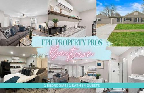 Baytown Apartamento | Baytown Private Studio Apartment covered patio Sleeps 4 by the bay skate park main street water park