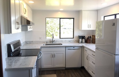 Clinton Cabaña | Beach house with views of Puget Sound, ferry, North Cascades, Mt Baker, Rainier.