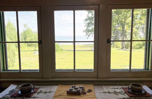 Cheboygan Casa | Beachfront Cottage on Lake Huron, views of Mackinaw Bridge, Sandy Beach!