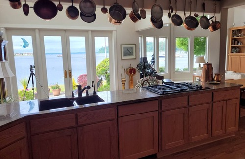 Port Ludlow Casa | Beachfront Home With Sweeping Views of Water and Mount Baker
