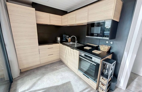 Jullouville-les-Pins Chalet De Esquí | Apartamento con terraza a 2 pasos de la playa, 4 huéspedes, piscina暖ada