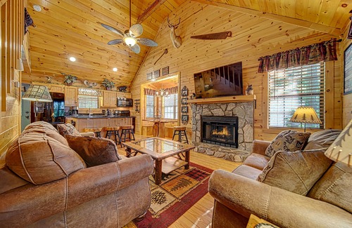 Young Harris Casa | Bear Bottoms with Fireplace & Hot Tub