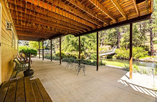 Rimrock Casa | Beautiful creekside home w/private washer/dryer, WiFi, fireplace, patio, & AC