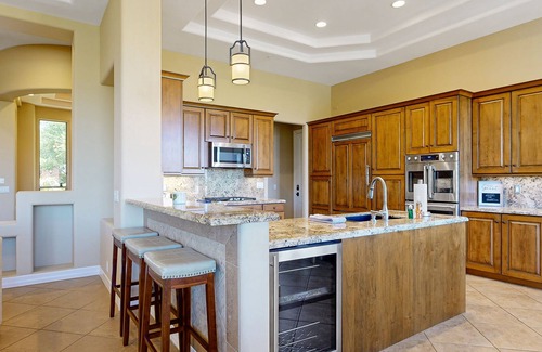 Black Mountain Shadows Casa | Beautiful mountain-view home with fireplace, private pool, grill, patio & W/D