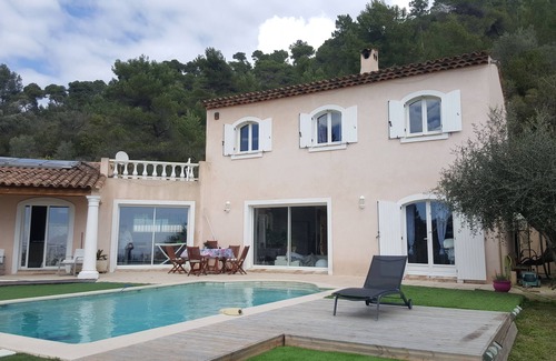 Tourrette-Levens Villa | Hermosa villa con piscina y vistas al mar impresionantes y tranquilas.