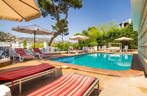 Port d'Andraitx Villa | Hermosa villa con piscina privada y jardín, vistas al mar