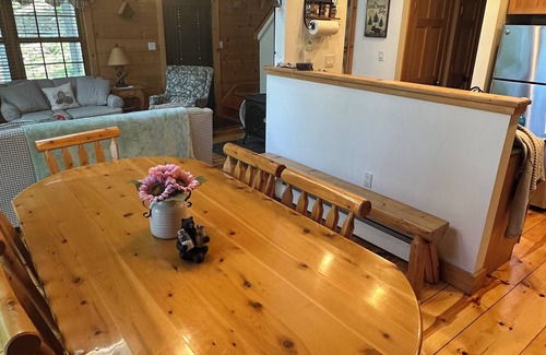 Hillsdale Chalet De Esquí | Muy bien decorado y chalet de registro impecable en 3 acres, vistas de invierno.