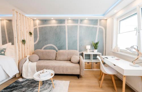 Pforzheim Apartamento | BellaBene modernes Studioapartment in zentraler Lage mit Balkon, Arbeitsplatz, Parkplatz