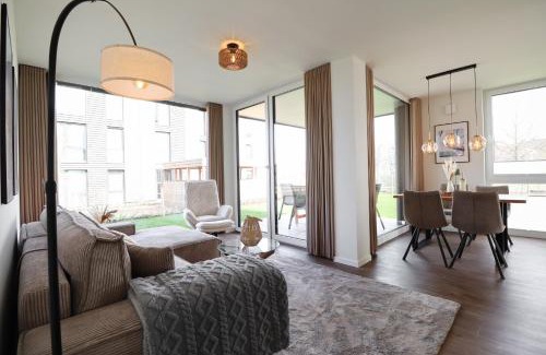 Marienleuchte Apartamento | BeltBlick 14- Küstenleuchten - Moderne Ferienwohnung direkt am Strand mit Sauna und Garten!