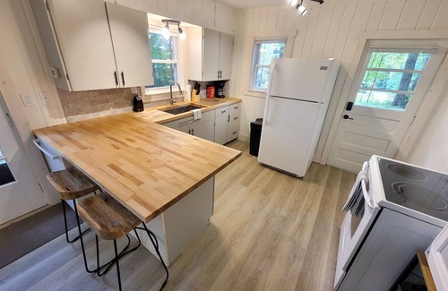 Stanwood Cabina | Big Rapids Relaxing River View Cottage Hot Tub