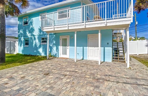 New Smyrna Beach Casa | Bikini Bottom Duplex with Pool ~ 2 Minutes from Beach Flagler Avenue