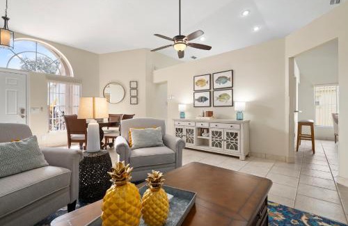 Sabal Harbour Casa | Blue Heron House! Cozy home with heated pool and pool toys! Water view out back!