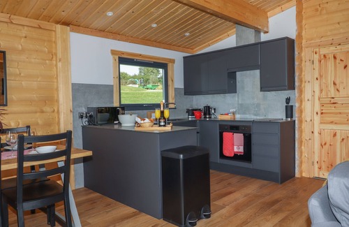 Sticklepath Cabaña | BLUEBELL LODGE, pet friendly, with hot tub in Hittisleigh