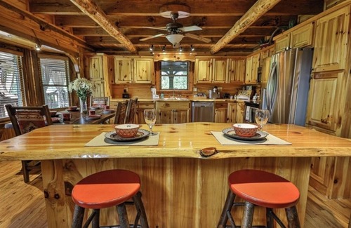Natures Courtyard Cabina | Breathtaking Lakefront Cabin, Fully Stocked with Hot tub and Firepit