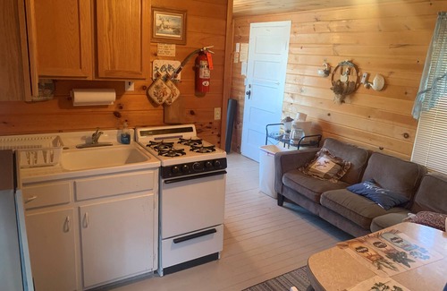 Winter Cabaña | Bucktail Lodge Bayview Cabin, view of the East Fork of the Chippewa flowage