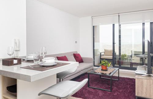 Concon Apartamento | Burgundy View 1BR W/View, Balcony & Parking.