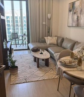 Jadaf Apartamento | Burj Khalifa view modern 1BHK with balcony