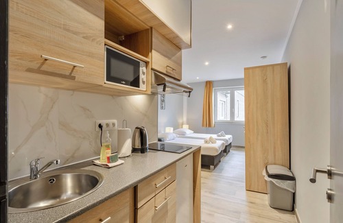 Leuven Apartamento | Estudio de negocios con dos camas individuales en Budget Flats Leuven
