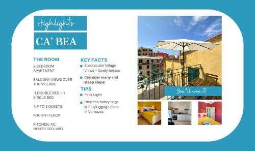 Vernazza Apartamento | Ca' Bea with AC and Terrace