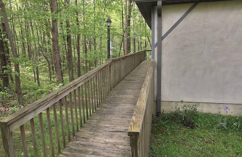 South Bloomingville Cabina | Cabin on wooded ridge, stair-free, 2 bedrm, child & pet friendly,AirBB Superhost