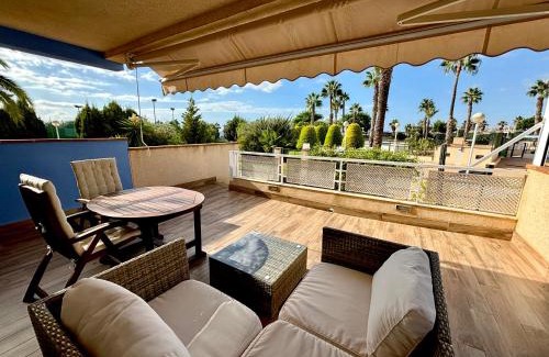 Orihuela Costa Apartamento | Cabo Roig Calas de Campoamor Pádel y piscina con vistas al mar