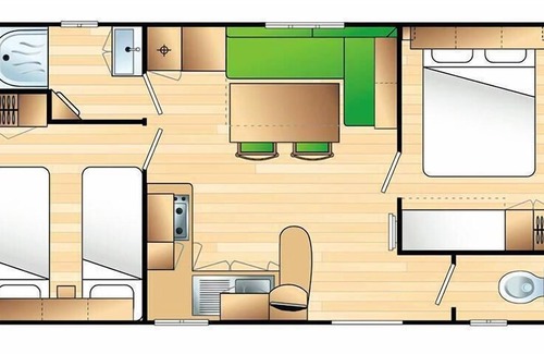 Vias Casa | Camping Les Salisses **** - Air-conditioned Mobile Home 3 Rooms 6 Persons