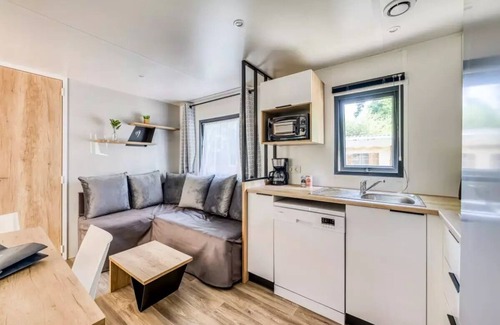 Saint-Paul-en-Born Casa | Camping La Clairière *** - Casa móvil Rapidhome 4 Habitaciones 6 Personas