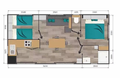 Auphelle Casa | Camping Paradis les 2 Îles - Mobile home Eden 3 rooms 4 people Air-conditioned
