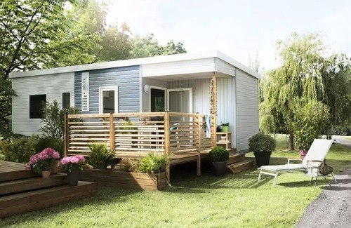 Tredrez-Locquemeau Casa | Camping Les Capucines **** - Casa móvil Confort de 4 habitaciones 6 personas