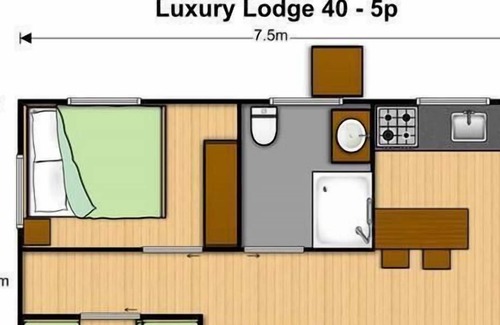 Cassagnabere-Tournas Casa | Camping Pré Fixe **** - Luxury Lodge 3 habitaciones 5 Personas