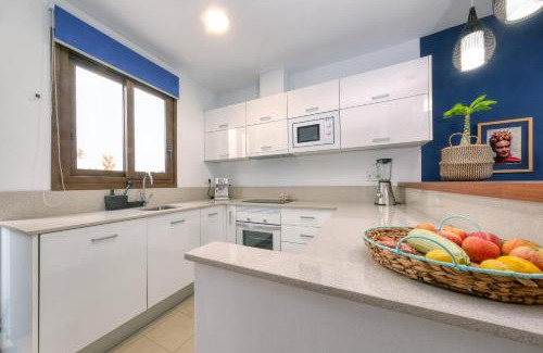 Puerto Calero Casa | Casa Bleu 2 floors ,2 bedrooms ,equipped kitchen ,balcony ,terrace and grill