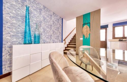 Puerto Calero Casa | Casa Bleu 2 floors ,2 bedrooms ,equipped kitchen ,balcony ,terrace and grill