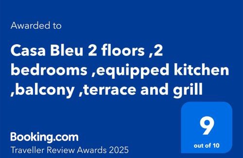 Puerto Calero Casa | Casa Bleu 2 floors ,2 bedrooms ,equipped kitchen ,balcony ,terrace and grill