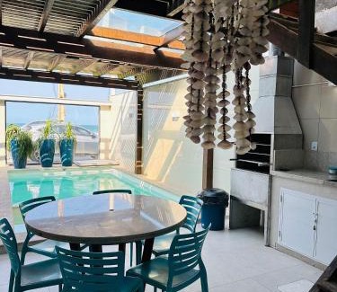 Foguete Casa | Casa do Beiral Azul 6 Qts Pé na areia Piscina
