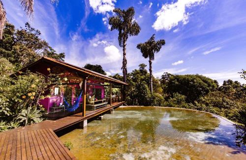 Brasilia Casa | Casa Rosa - Terra Dourada, Paraíso na Natureza, piscina natural, Wi-Fi