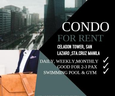 Santa Cruz Apartamento | Celadon Tower- Studio with balcony near SM San Lazaro