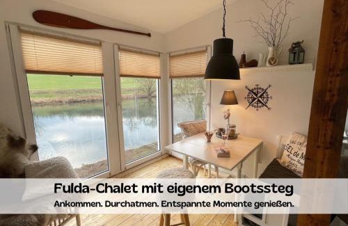 Guxhagen Casa | Chalet am Flussufer in der Natur mit Kaminofen