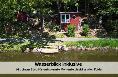 Guxhagen Casa | Chalet am Flussufer in der Natur mit Kaminofen